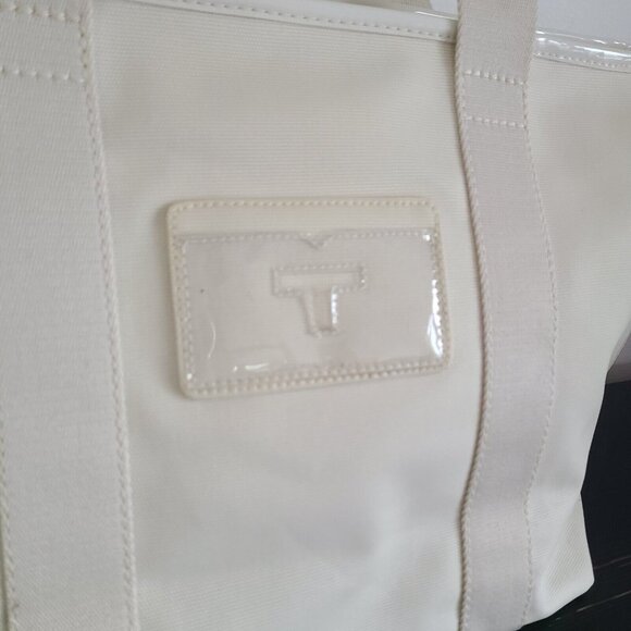 Tory Burch Beach Coated Canvas Tote Off White Large - Picture 4 of 12